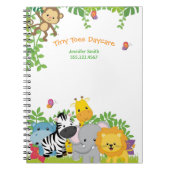 かわいいジャングル動物の子ども保育事業 ノートブック (正面)