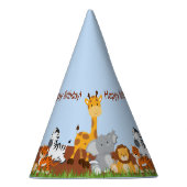 かわいいジャングル動物の少年の誕生日パーティーハット パーティーハット (右)