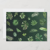 かわいいジャングル動物の熱帯緑の赤ちゃんシャワー サンキューカード (裏面)