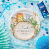 かわいいジャングル動物の緑のベビーシャワー誕生日 ペーパープレート (パーティー)