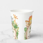 かわいいジャングル動物の緑のベビーシャワー誕生日 紙コップ (右)