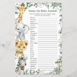 かわいいジャングル動物の緑の名前ベビーアニマルゲーム