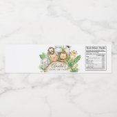 かわいいジャングル動物の緑の赤ちゃんシャワー ペットボトルラベル (シングルラベル)