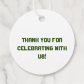 かわいいジャングル動物の誕生日パーティー フェイバータグ (裏面)