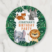 かわいいジャングル動物の誕生日パーティー フェイバータグ (正面)