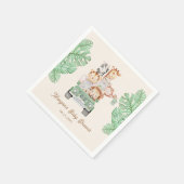 かわいいジャングル動物の赤ちゃんシャワー スタンダードカクテルナプキン (角)