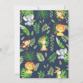 かわいいジャングル動物の赤ちゃんシャワー（メール緑化） 招待状 (裏面)