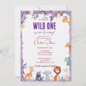 かわいいジャングル動物の赤ちゃんシャワー 招待状 (正面)