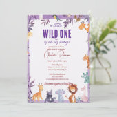 かわいいジャングル動物の赤ちゃんシャワー 招待状 (スタンド正面)