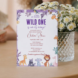 かわいいジャングル動物の赤ちゃんシャワー 招待状