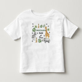 かわいいジャングル動物の3歳誕生日 トドラーTシャツ
