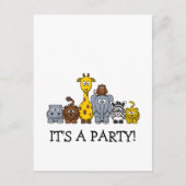 かわいいジャングル動物はあなたの文字を加えます インビテーションポストカード (正面)