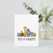 かわいいジャングル動物はあなたの文字を加えます インビテーションポストカード (スタンド正面)