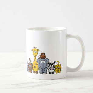 かわいいジャングル動物はあなたの文字を加えます コーヒーマグカップ