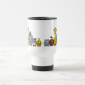かわいいジャングル動物はあなたの文字を加えます トラベルマグ (中央)