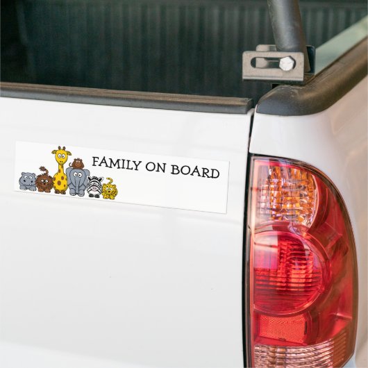 かわいいジャングル動物はあなたの文字を加えます バンパーステッカー (トラック上)