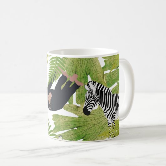 かわいいジャングル動物サファリボーイ |女の子 コーヒーマグカップ (正面右)