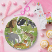 かわいいジャングル動物サファリボーイ |女の子 ペーパープレート (パーティー)
