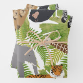 かわいいジャングル動物サファリボーイ |女の子 ラッピングペーパーシート (インサイチュ)