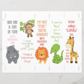 かわいいジャングル動物バレンタインのしおり (正面)