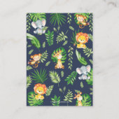 かわいいジャングル動物ベビーシャワー少年の本ベビー エンクロージャーカード (裏面)