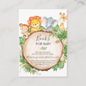 かわいいジャングル動物ベビーシャワー少年の本ベビー エンクロージャーカード (正面)