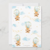 かわいいジャングル動物ホットエアバルーン赤ちゃんシャワー 招待状 (裏面)