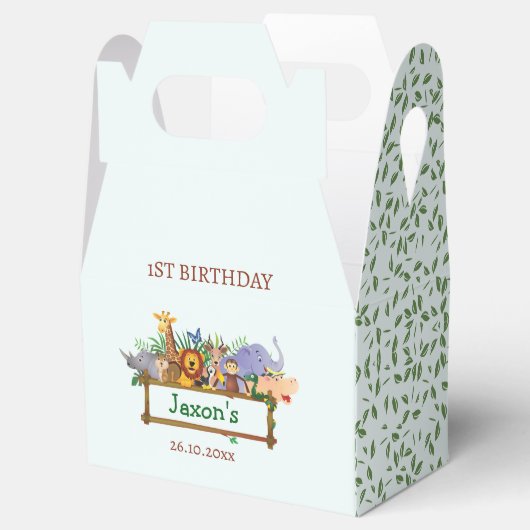 かわいいジャングル動物誕生日お願いボックス フェイバーボックス (オープン)