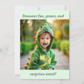 かわいいジャングル恐竜の男の子の誕生日 招待状 (裏面)