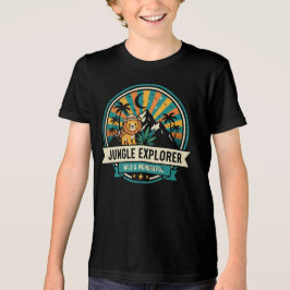 かわいいジャングル探検家サファリライオンの子供用シャツ トライブレンドTシャツ