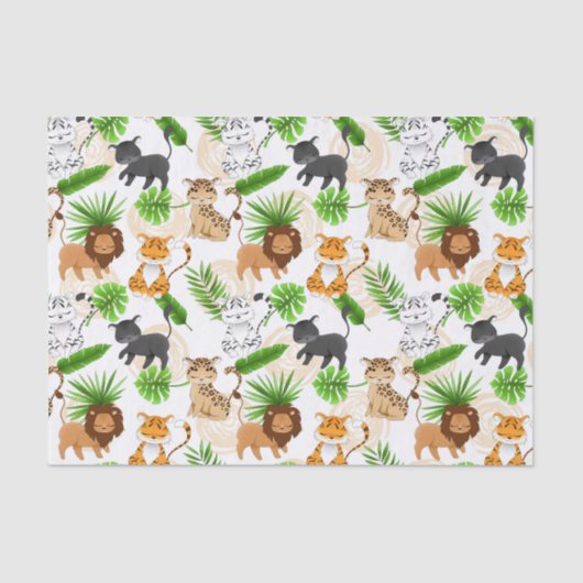 かわいいジャングル猫さまざまな野生動物の組織 薄葉紙 (正面)
