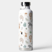 かわいいジャングル雨林の動物のパターン ウォーターボトル (右面)