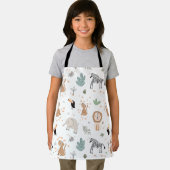 かわいいジャングル雨林の動物のパターン エプロン (インサイチュ)