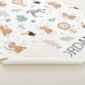 かわいいジャングル雨林の動物のパターン シェルパブランケット (3/4)