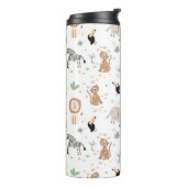 かわいいジャングル雨林の動物のパターン タンブラー (回転左)