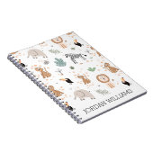 かわいいジャングル雨林の動物のパターン ノートブック (右側)