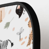 かわいいジャングル雨林の動物のパターン ピックルボールラケット (左詳細)