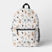かわいいジャングル雨林の動物のパターン プリントバックパック (正面)