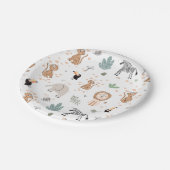 かわいいジャングル雨林の動物のパターン ペーパープレート (アングル)