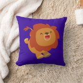 かわいいジャンピングアニメライオンピロー クッション (ブランケット)