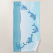 かわいいジャンピングイルカ ビーチタオル (正面)