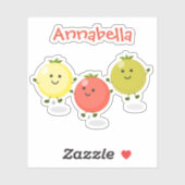 かわいいジャンプさくらんぼトマト漫画イラストレーション シール (シート)