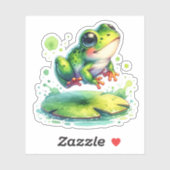 かわいいジャンプするカエルお洒落愛アート シール (シート)