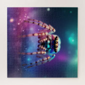 かわいいジャンプするクモの鮮やか色 ジグソーパズル (横)