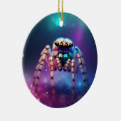 かわいいジャンプするクモの鮮やか色 セラミックオーナメント (右)