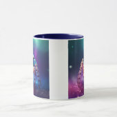 かわいいジャンプするクモの鮮やか色 マグカップ (中央)