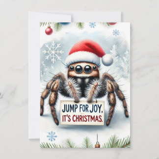 かわいいジャンプするスパイダークリスマスカード シーズンカード