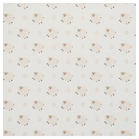 かわいいジャンプする羊 ファブリック (見本)