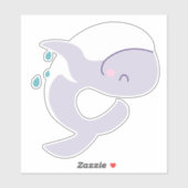 かわいいジャンプクジラのグラフィック シール (シート)