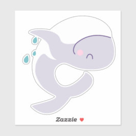かわいいジャンプクジラのグラフィック シール